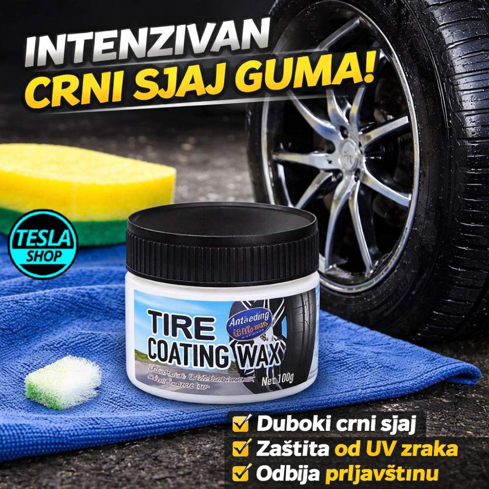 Premium pasta vosak za gume – intenzivan crni sjaj + zaštita