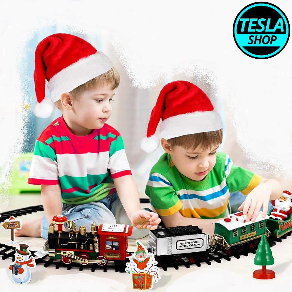 Veliki Novogodišnji vozić oko jelke sa deda mrazom -4m pruge