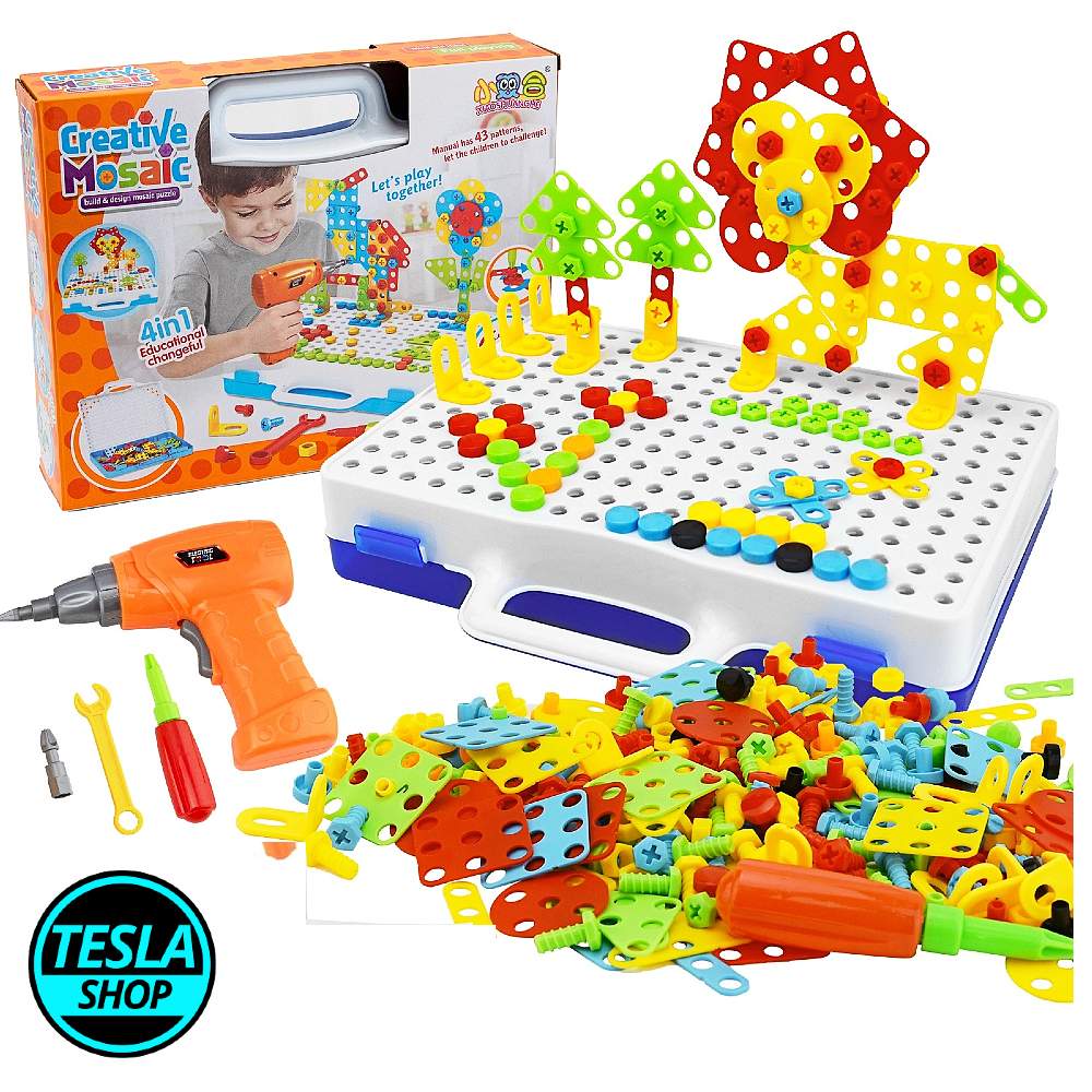 Veliki 3D konstruktivni alat sa elktričnom šrafilicom i koferom