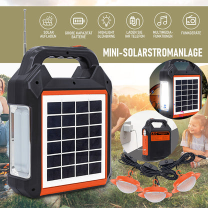 5u1 Solarni sistem sa akumulatorom 3 sijalice Fm radio Blutooth