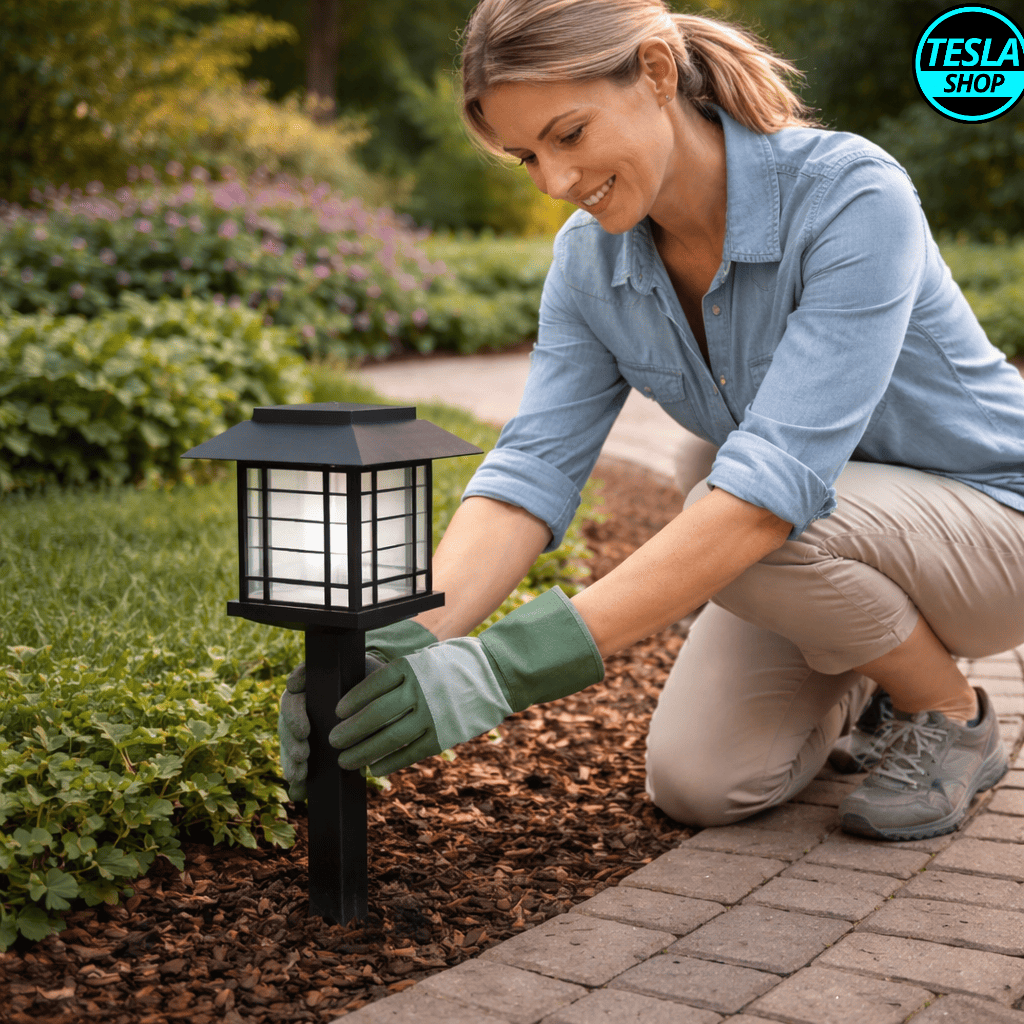 Set Solarna LED Lampa za Dvorište – 4 Komada, Otporna na Kišu