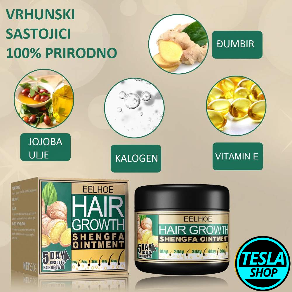 100% prirodna krema od đumbira za rast kose i protiv opadanja