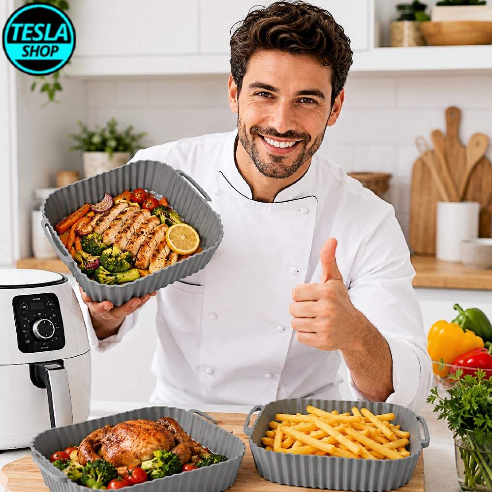 Silikonska četvrtasta tepsija za Air Fryer – za pečenje, prženje i pripremu hrane
