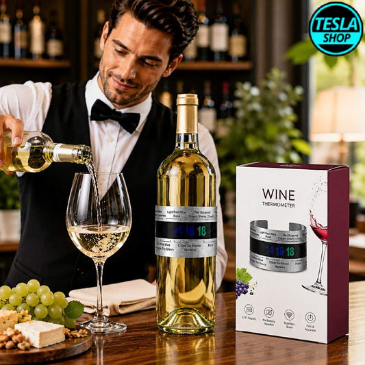 LCD Termometar za Vino – Narukvica za Flašu sa Preporučenim Temperaturama