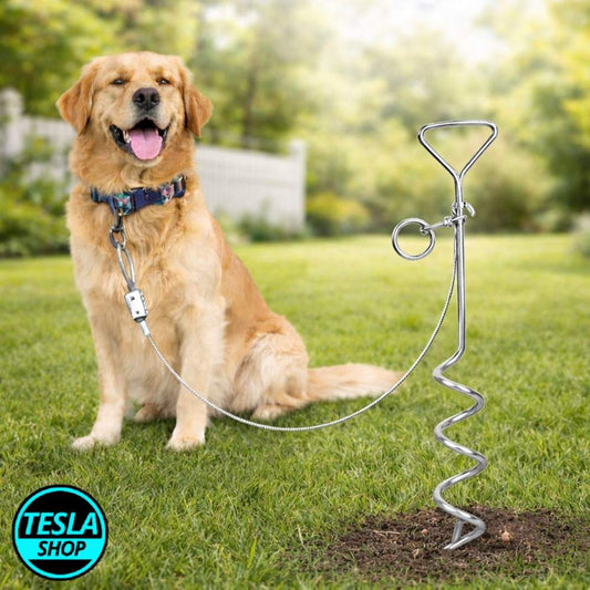 Metalni spiralni klin za vezivanje psa – anker sa roto prstenom