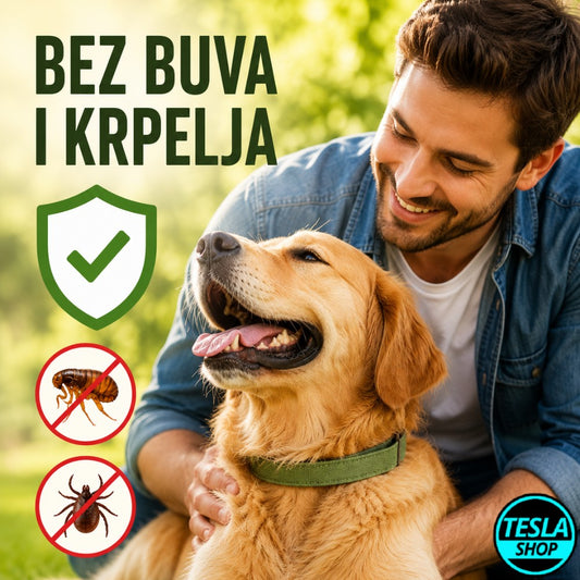 Ogrlica za pse protiv buva i krpelja 100% prirodno