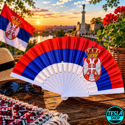 Lepeza sa simbolima Srbije – Elegancija, tradicija i nacionalni ponos