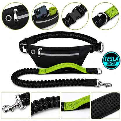 Hands Free Povodac za Pse sa Torbicom i Pojasom oko Struka
