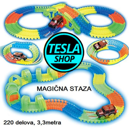MAGIČNA STAZA – svetleći trkački set sa 220 deleova