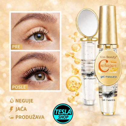 Collagen Gel Mascara – 2 u 1 Kiss Beauty maskara i ogledalce