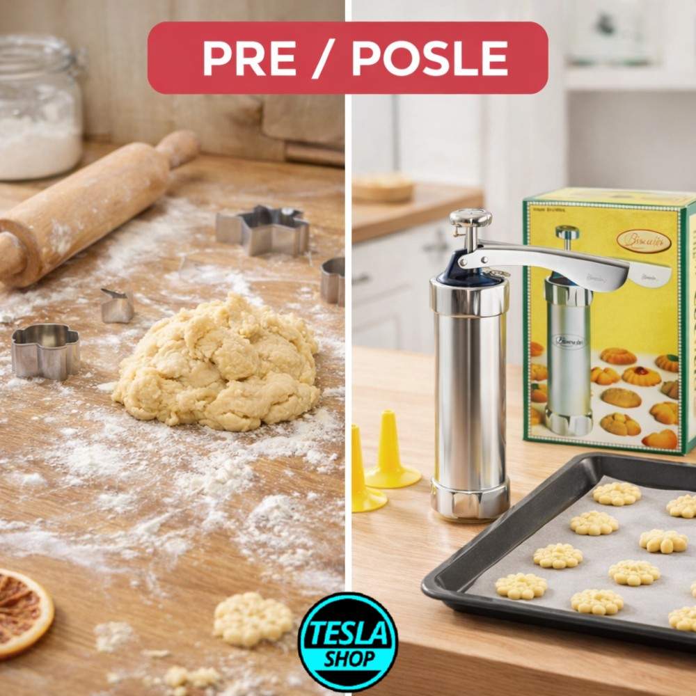 Set presa sa kalupima – Pištolj za kolačiće i ukrašavanje torti