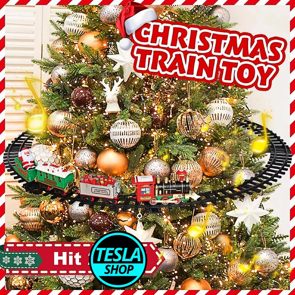 Veliki Novogodišnji vozić oko jelke sa deda mrazom -4m pruge