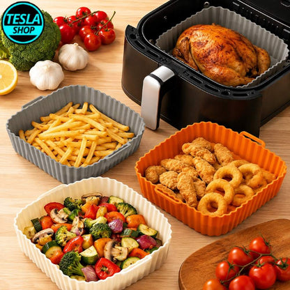 Silikonska četvrtasta tepsija za Air Fryer – za pečenje, prženje i pripremu hrane
