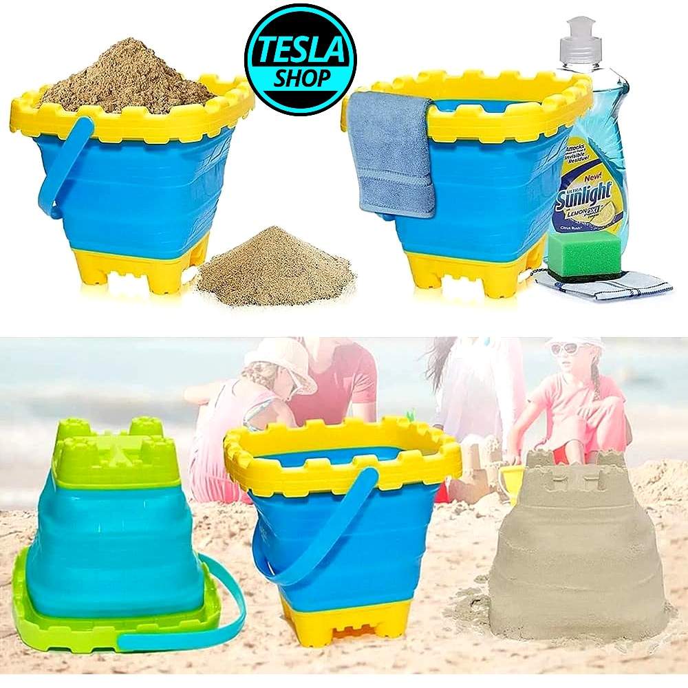 4u1 sklopivia kantica za plažu i kalup za dvorac od peska