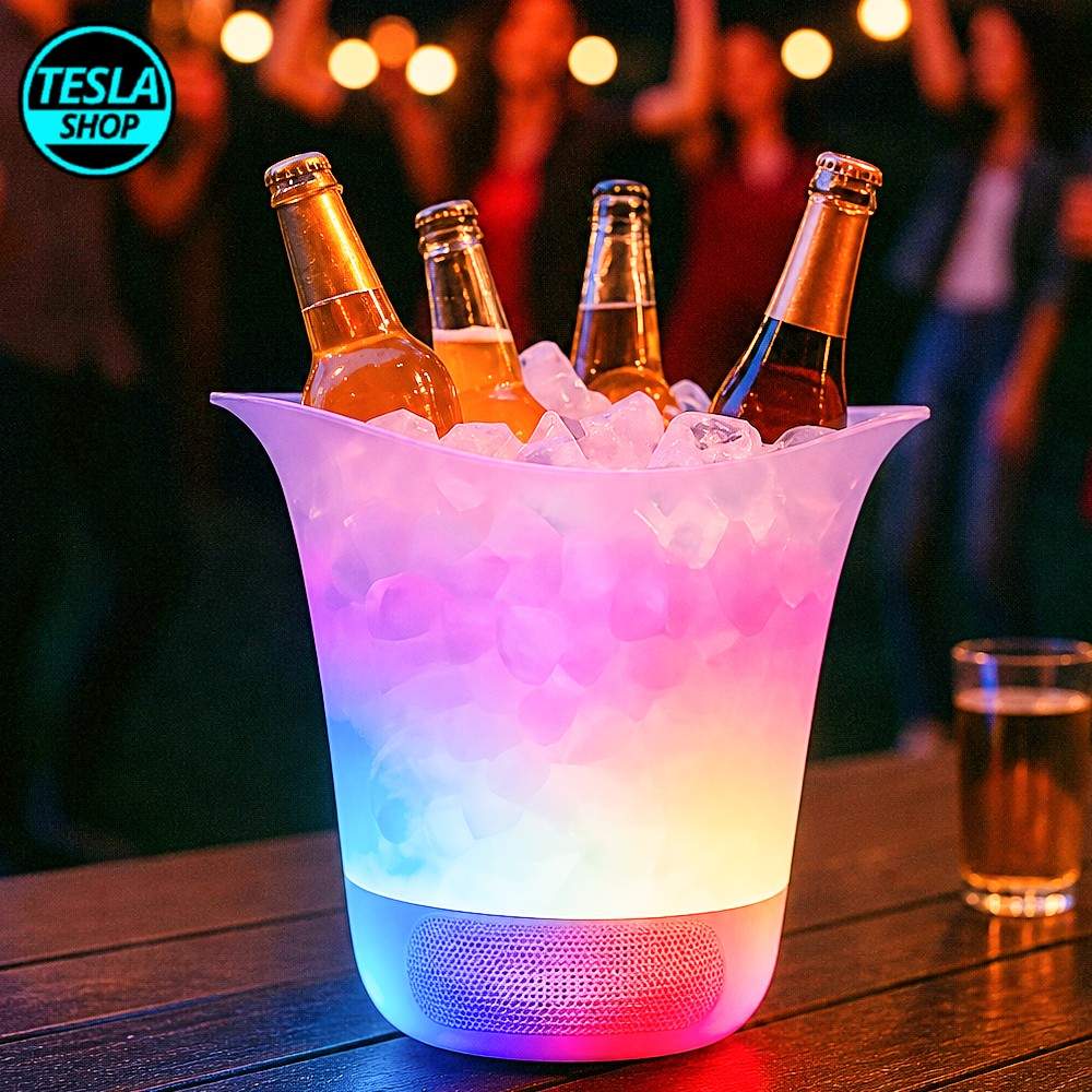 LED kibla za hlađenje pića sa Bluetooth zvučnikom – svetleća, 7 litara
