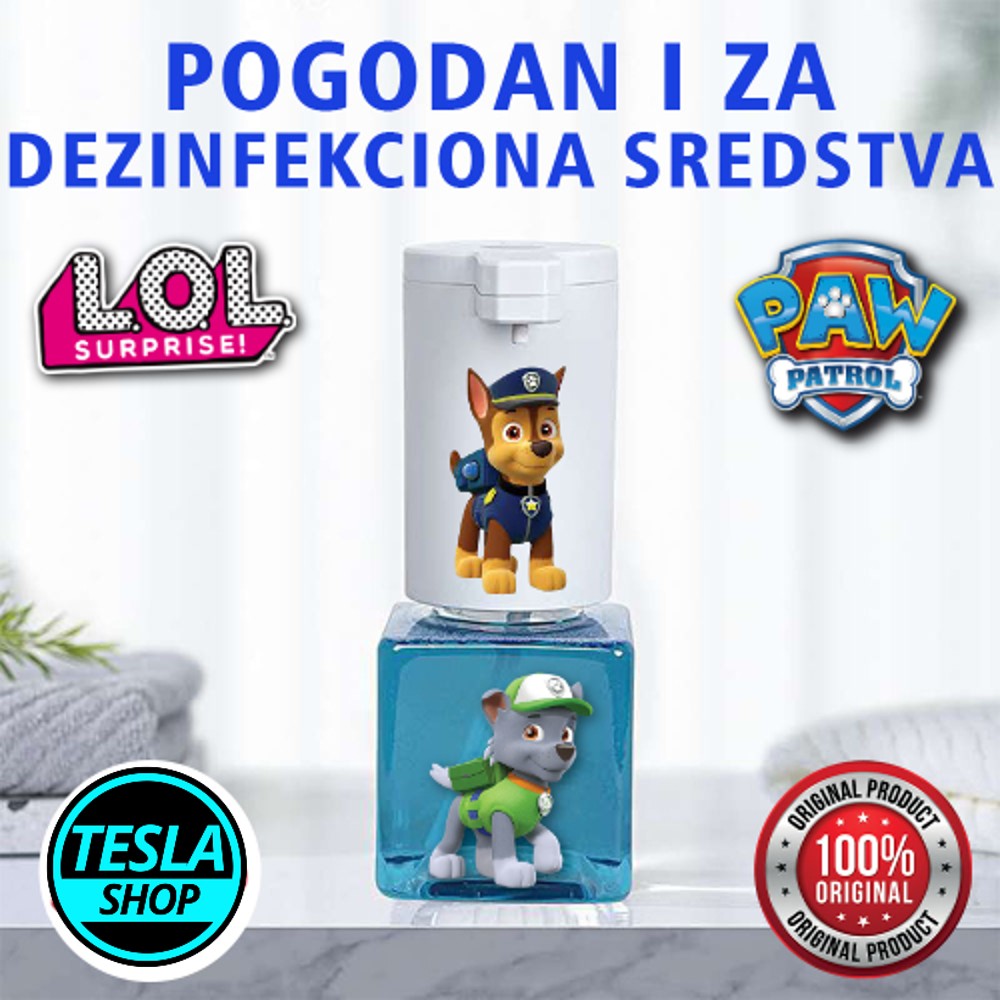 Dečiji DOZER za tečni sapun sa SENZOROM i punjivom baterijom