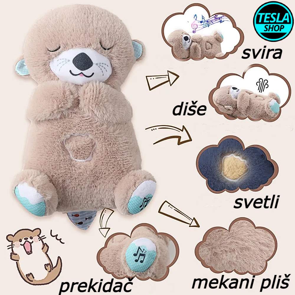 Meda koji spava diše svetli i svira uspavanke