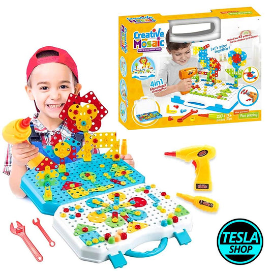 Veliki 3D konstruktivni alat sa elktričnom šrafilicom i koferom