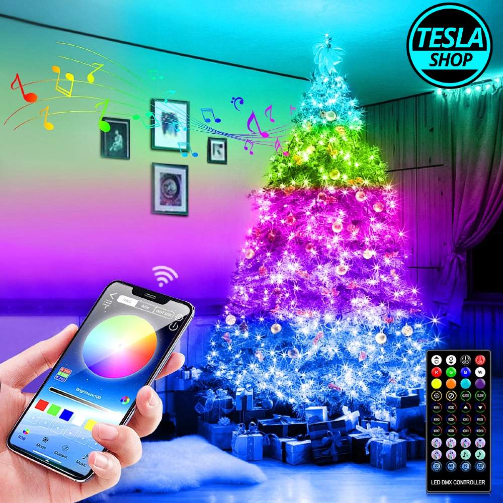 Pametne Bluetooth LED sijalice – lampice za jelku sa daljinskim