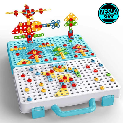 Veliki 3D konstruktivni alat sa elktričnom šrafilicom i koferom